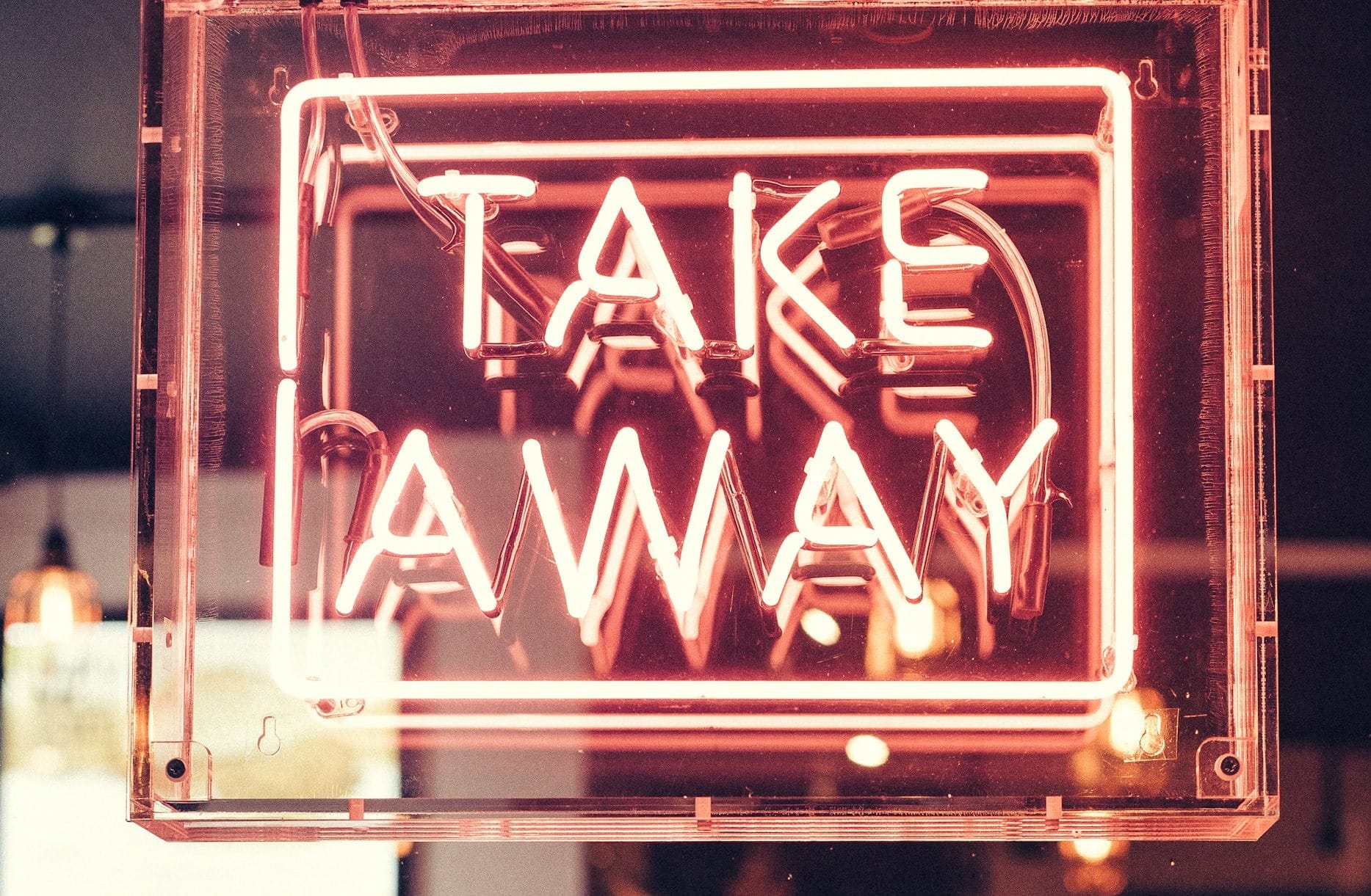 red Take Away neon signage